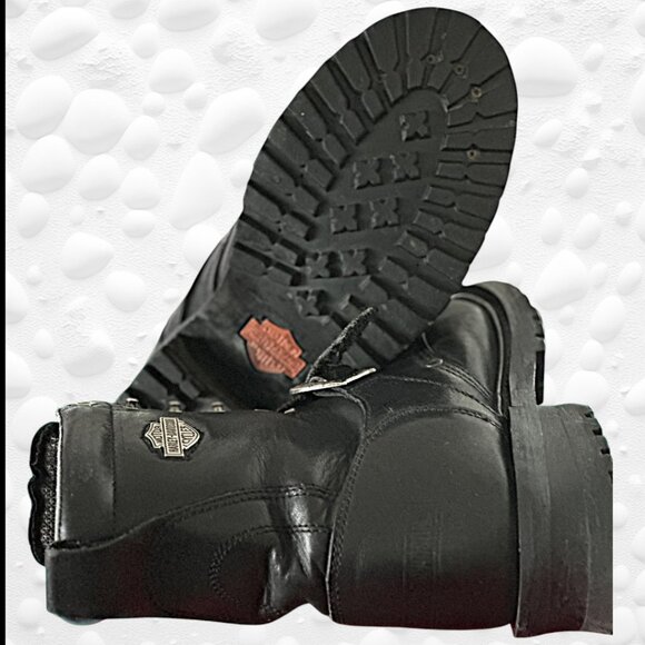 Harley-Davidson Leather Biker Boots – Size 9 Wide - Picture 5 of 10